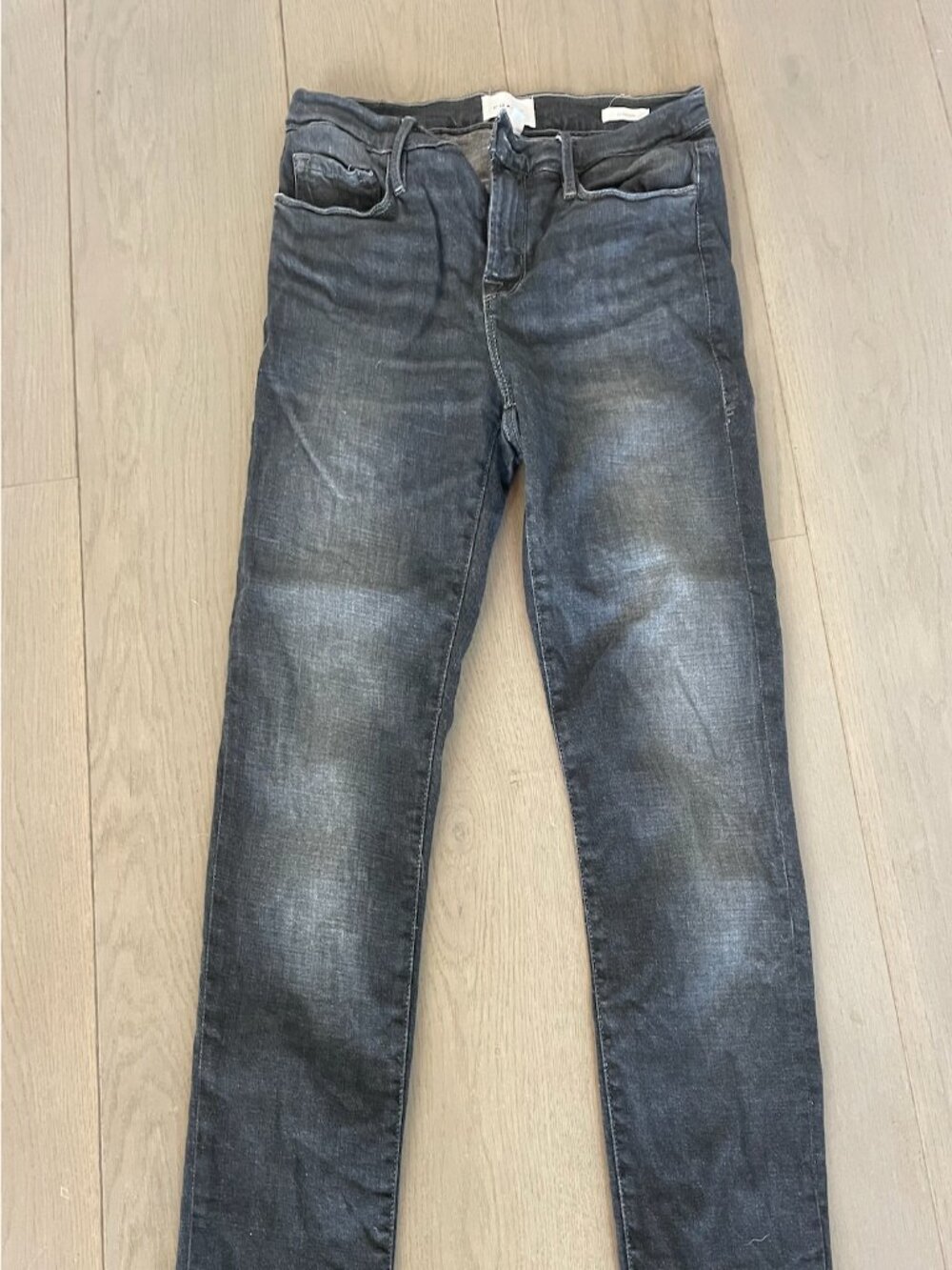 FRAME Slim Leg Jeans Washed Black Denim Size 26
